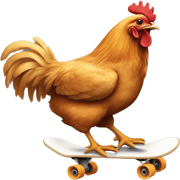 Chicken skateboarding  emoji