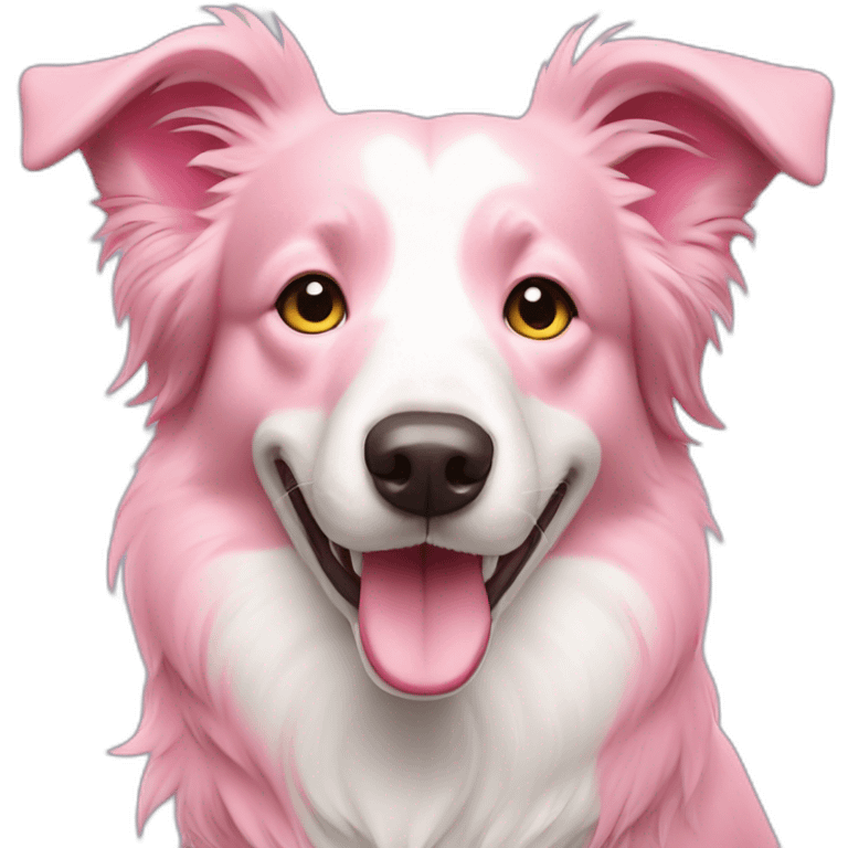 pink heart border collie dog emoji