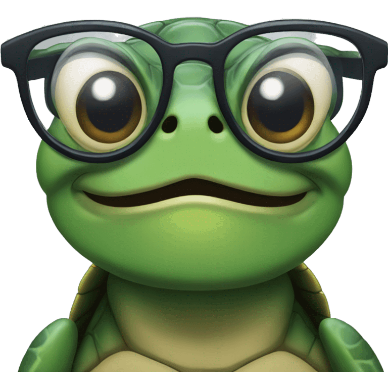 Turtle with glasses emoji