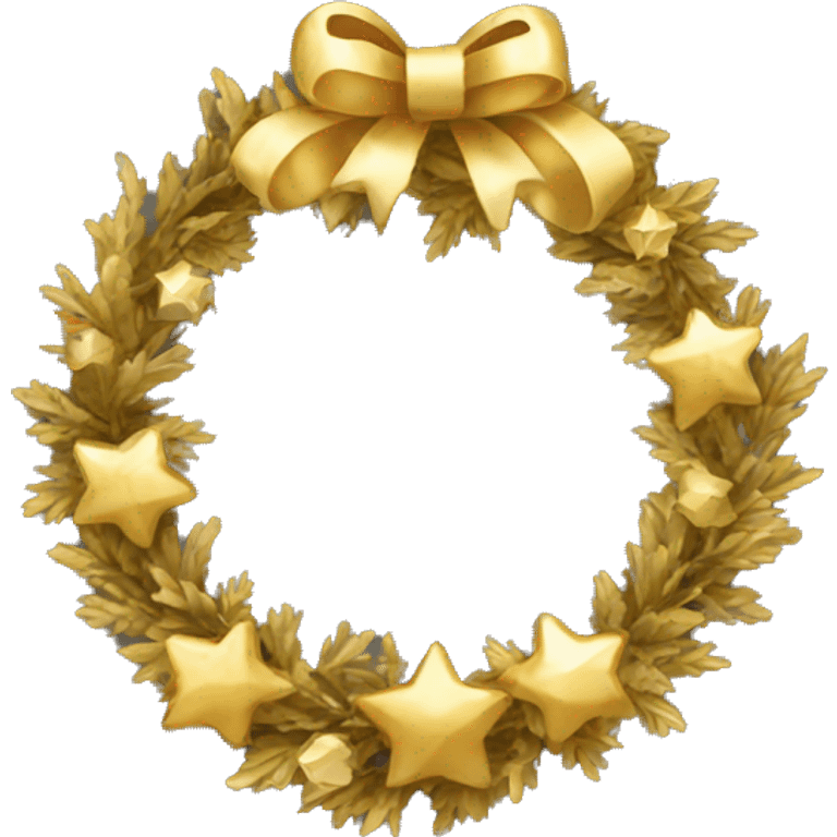 gold Christmas wreath  emoji