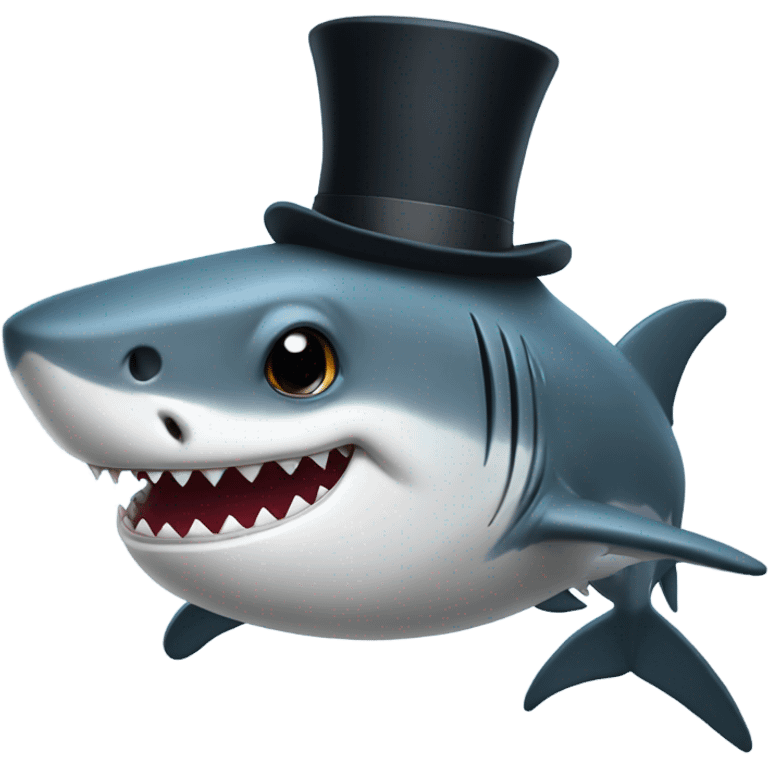 Shark with a top hat emoji