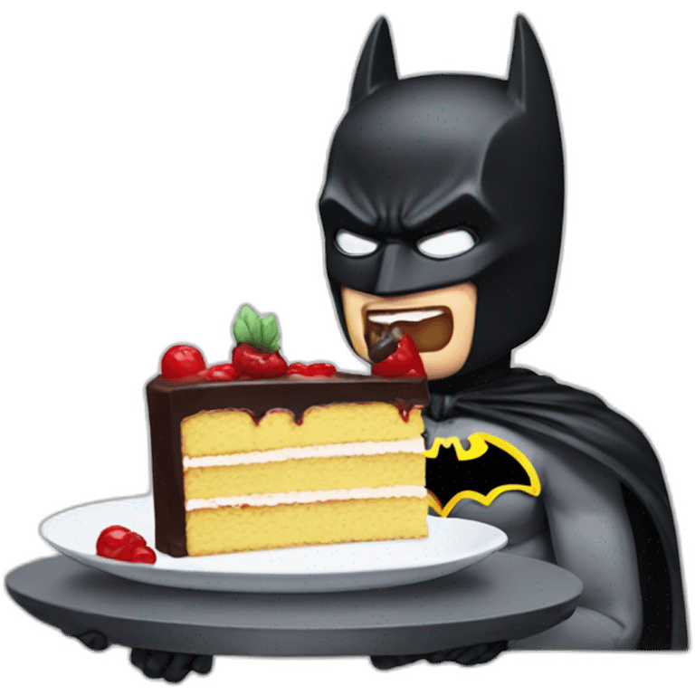 batman eating cake emoji