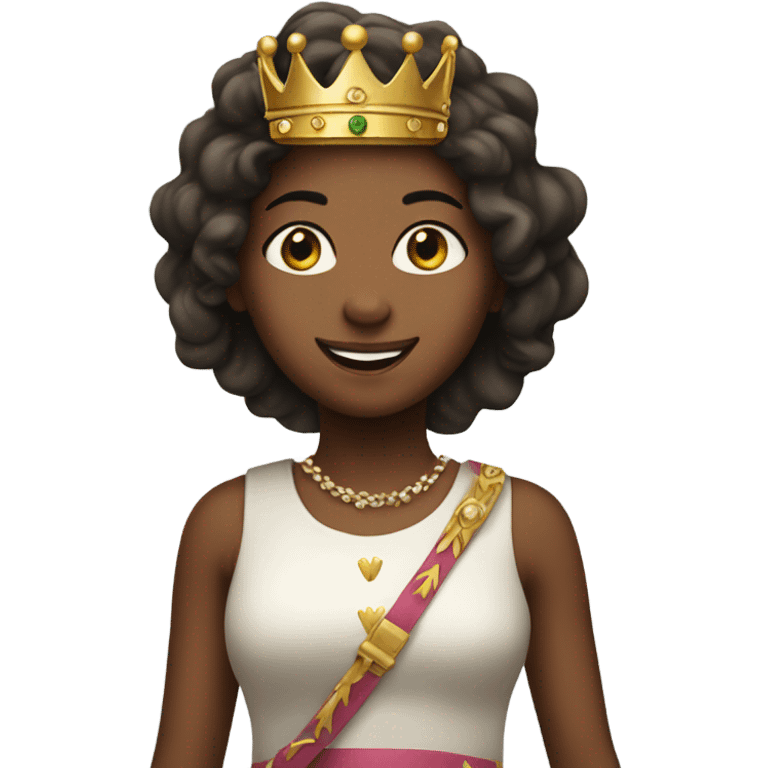 Girl with crown running emoji