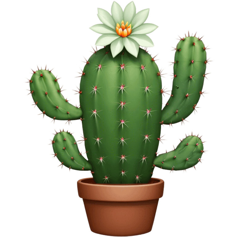 cactus with flower White  emoji