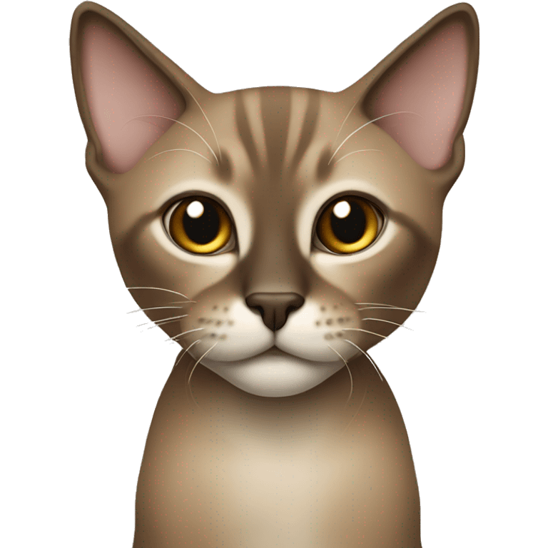 Dark Brown face - beige body thai cat emoji