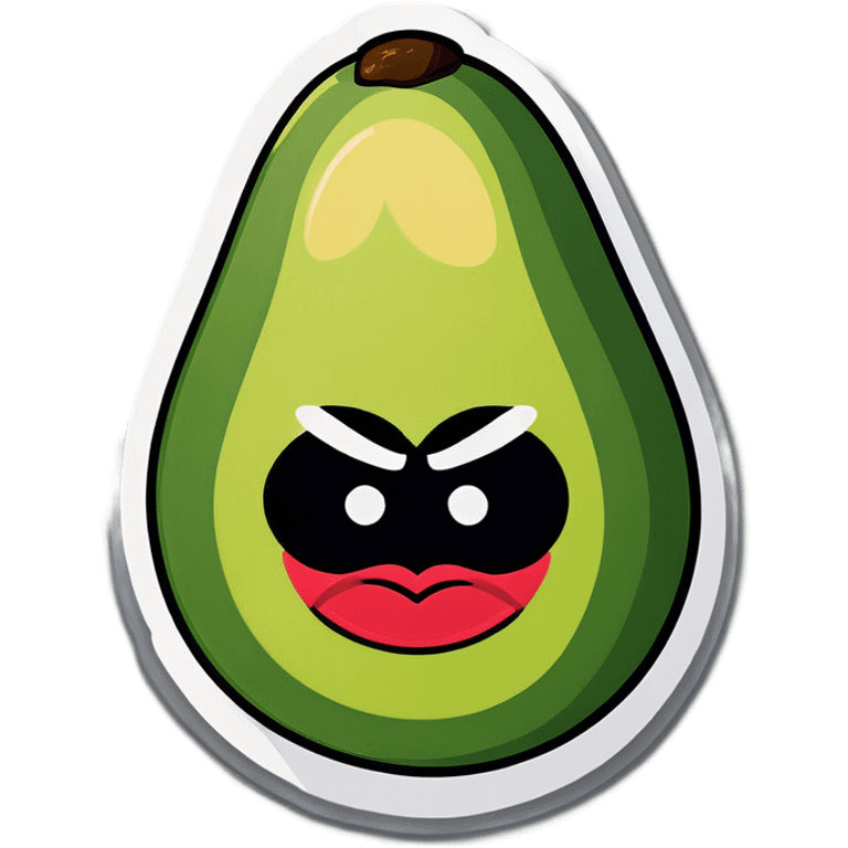 Aguacate con labios grandes y ojos  emoji