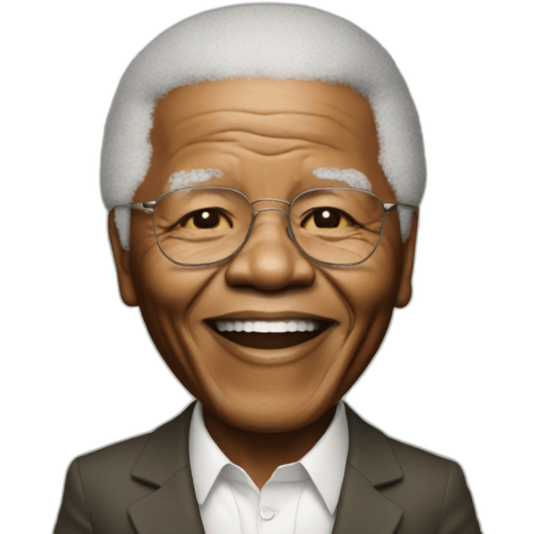 Nelson Mandela making peace sing emoji