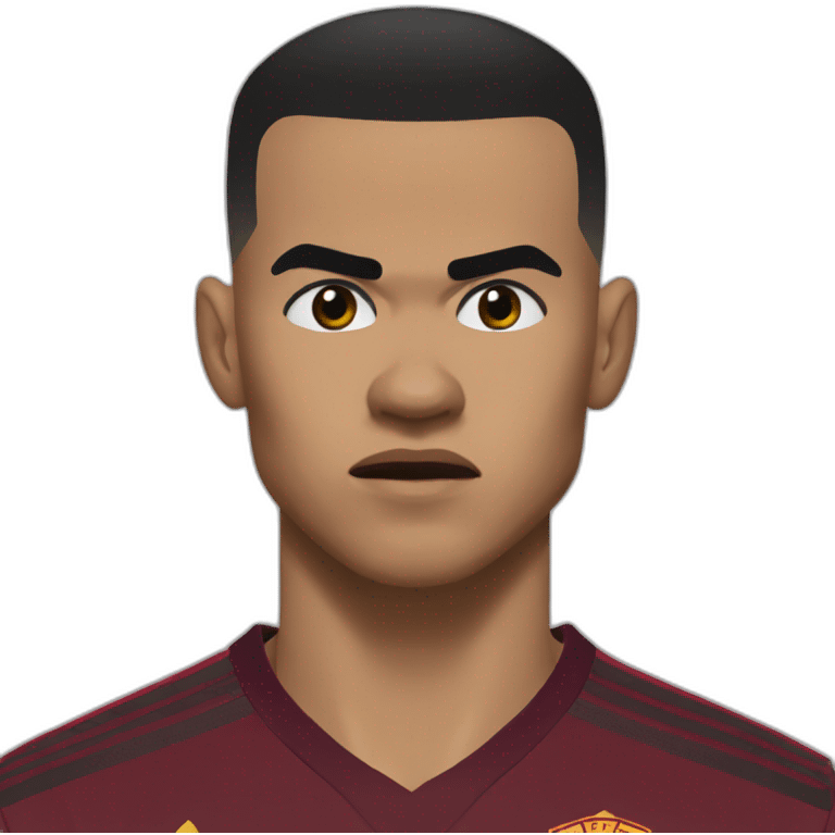 Mason greenwood angry with a bruised face emoji