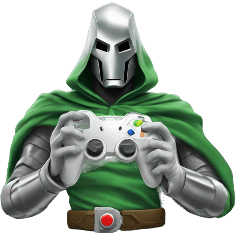 Doctor doom from marvel holding gaming controller in his hand  emoji