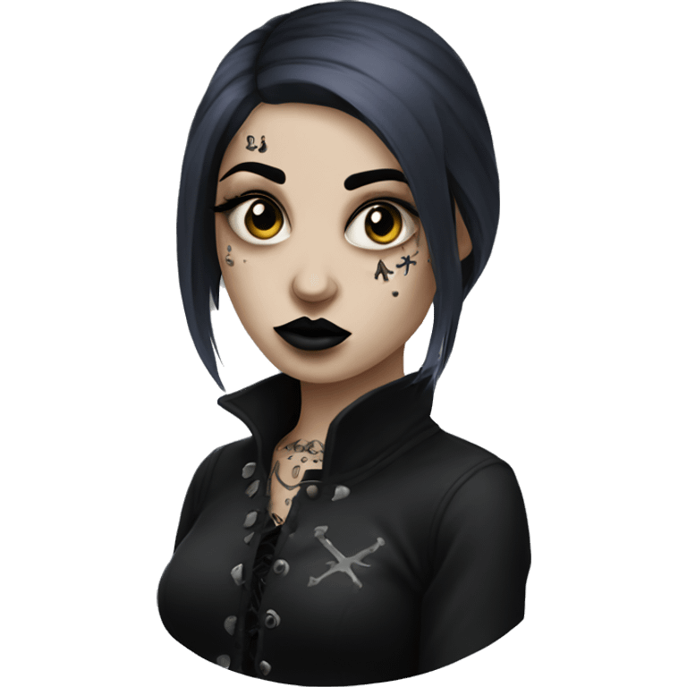 Goth girl with face tattoos  emoji