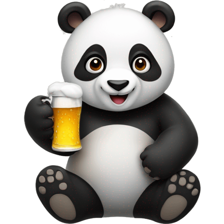 A Panda holding a beer in his hand emoji