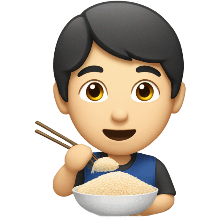 Asian eating rice emoji