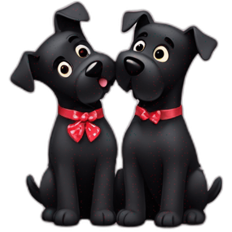 Two black Scottish terrier kissing uno sin cola emoji