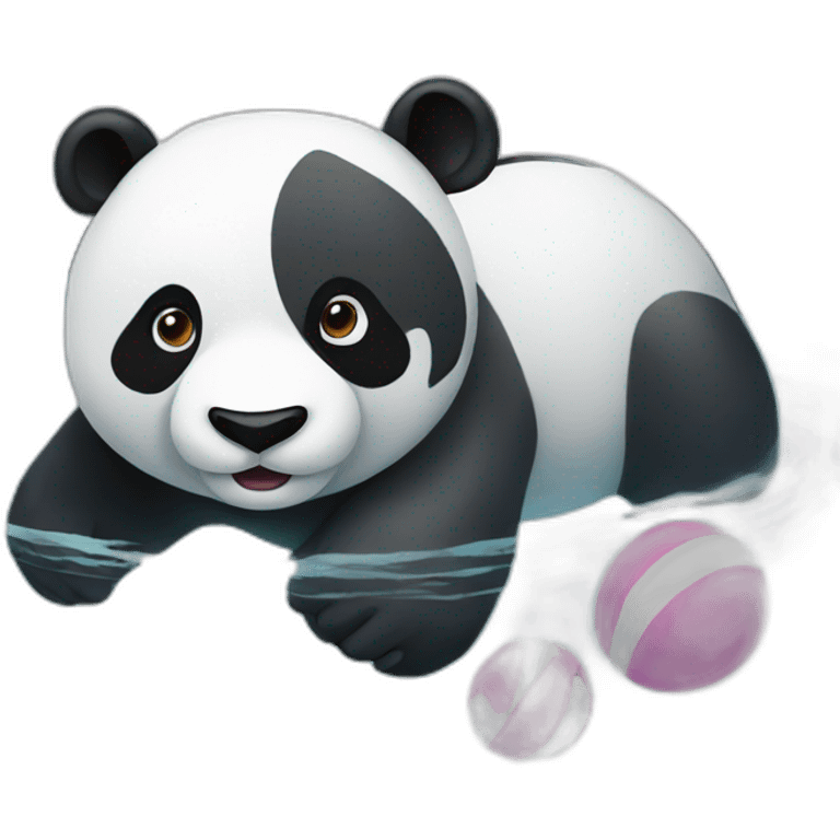 Panda swimming in pool emoji