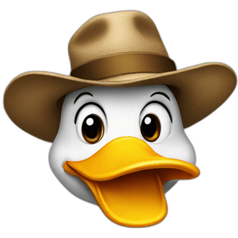 duck with crooked lips and a hat emoji