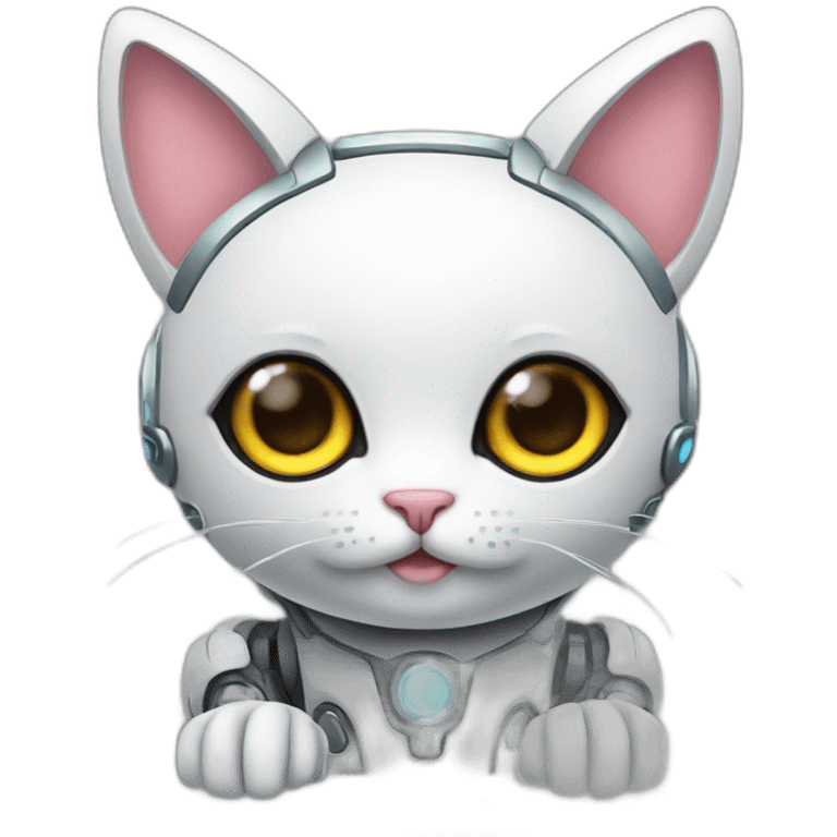 cute robot with cat horns emoji