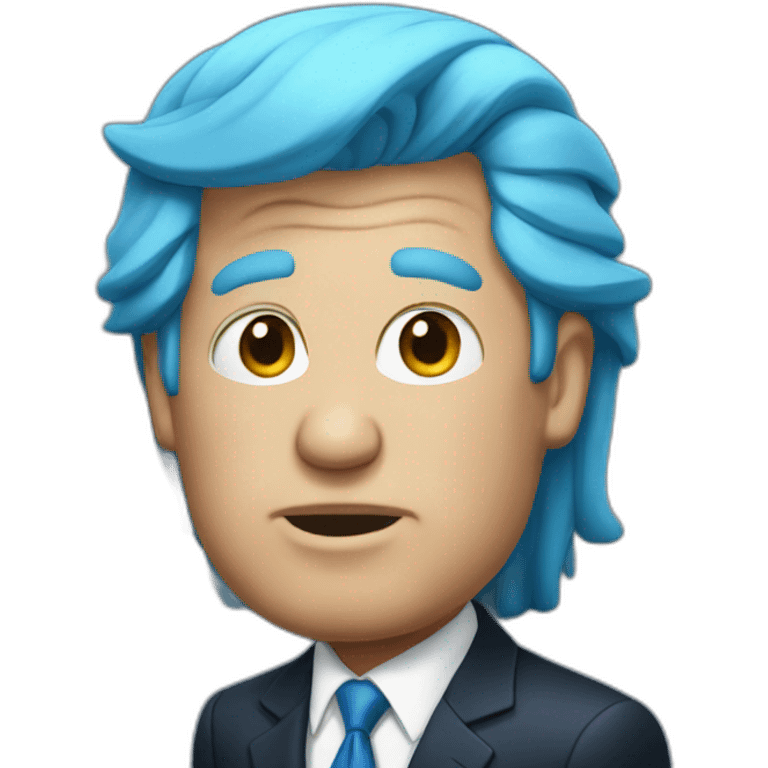 Donald trump but he has blue hair emoji