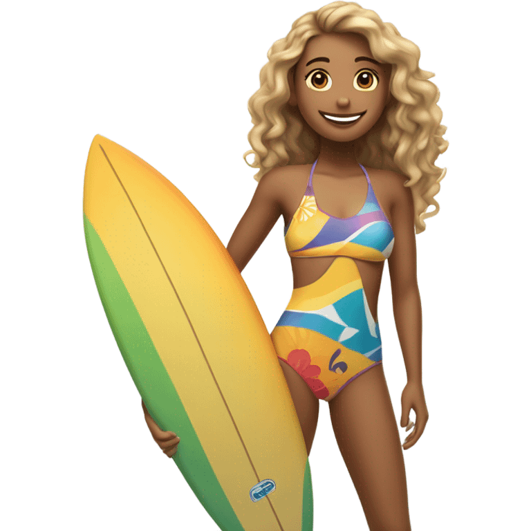 Surfer girl emoji