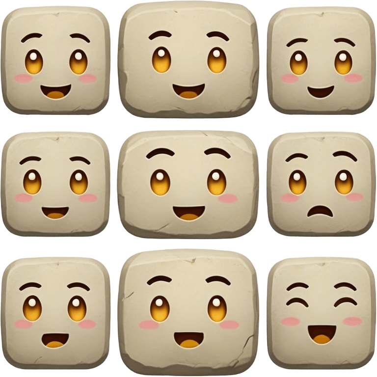 Square like stone with 9 different expressions  emoji