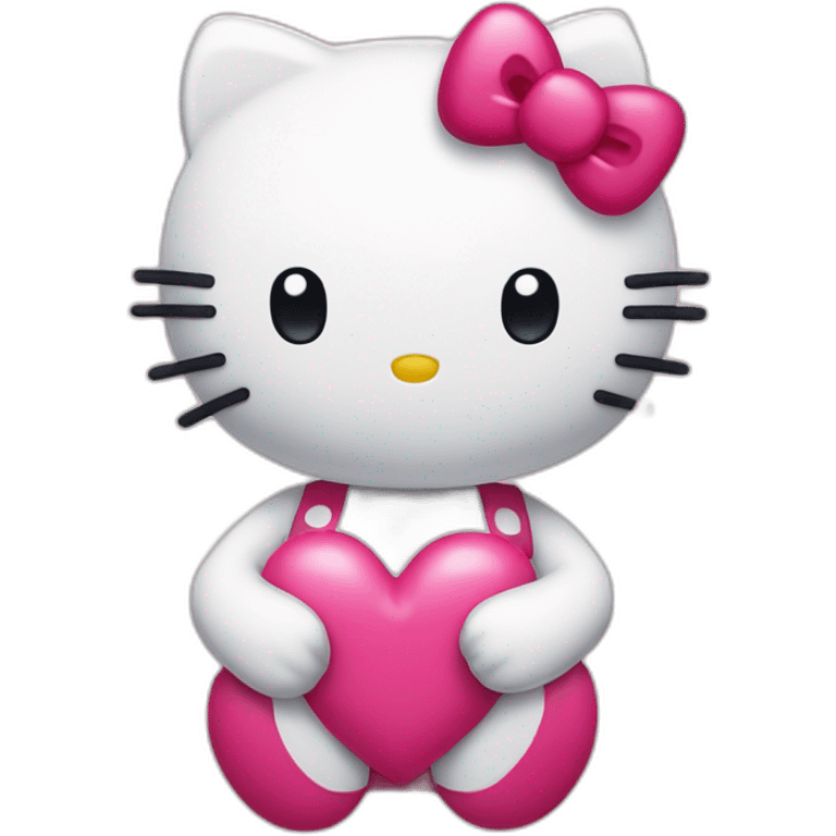 Hello kitty making a heart with her hands emoji