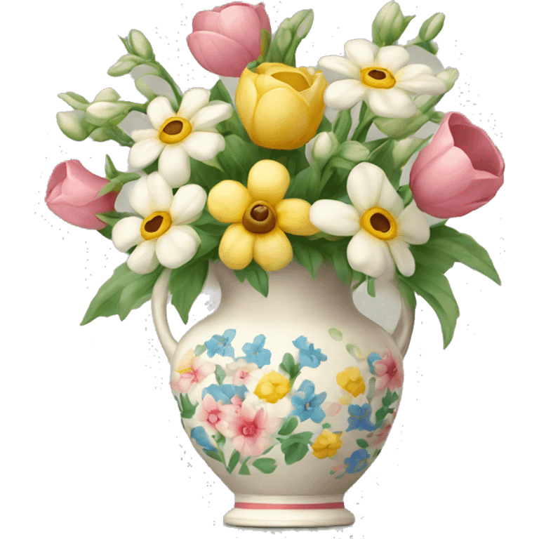 Pretty vase with floral pattern emoji