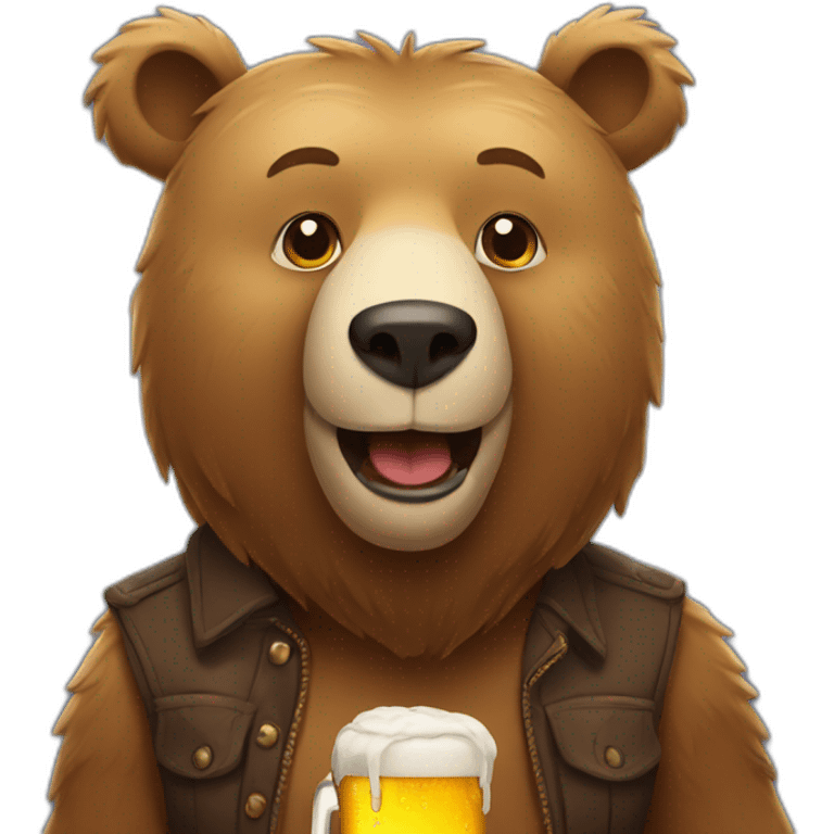 bear with a beer emoji