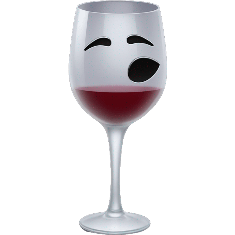 Wine glass with black kiss mark on glass emoji