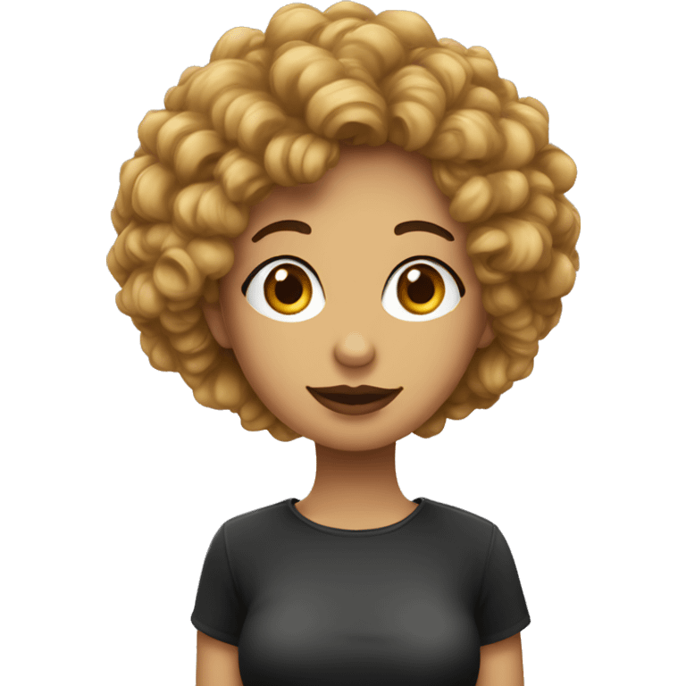 Personne avec cheveux noir bouclé fait un bisou emoji