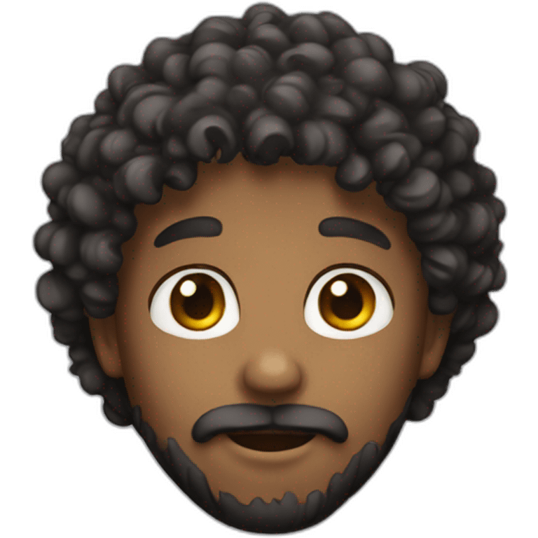 Curly boy with beard emoji