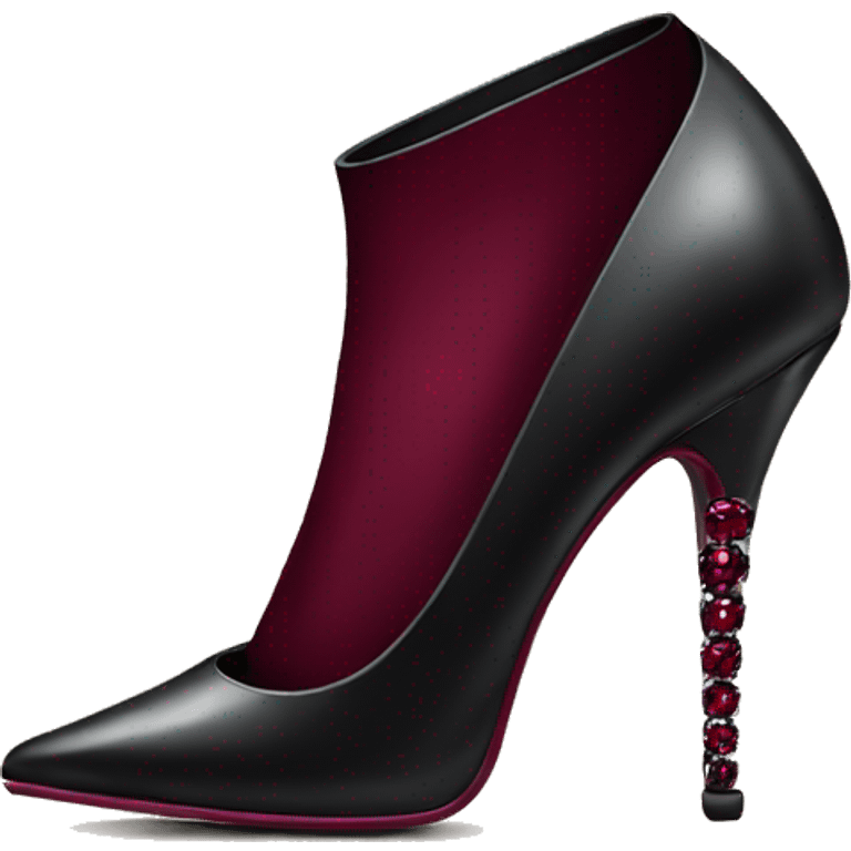 Black heels with Burgundy diamond  emoji