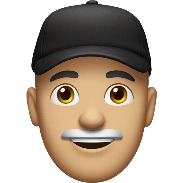 Bald Italian man with black cap and black t-shirt  emoji