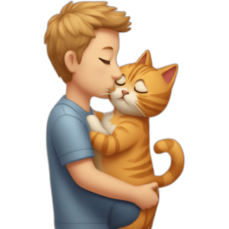 cat kissing his owner emoji