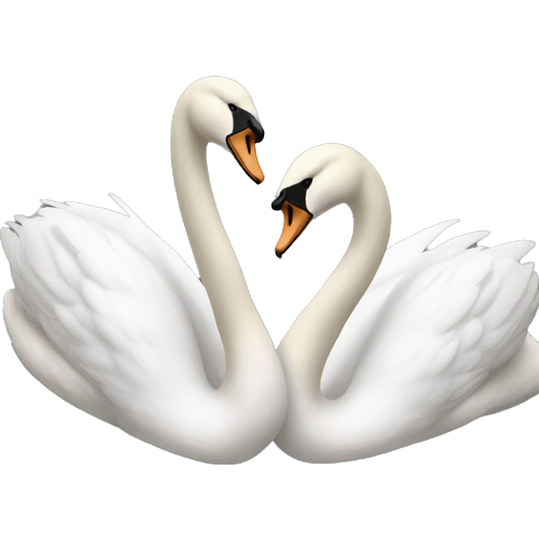 2 swans that make a heart emoji