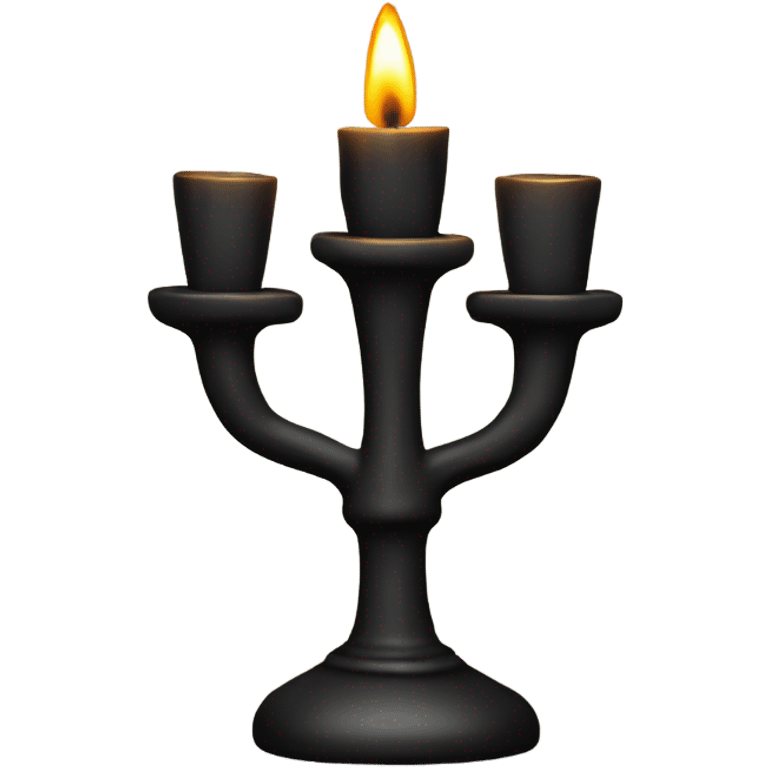 black seven-branched candlestick, symbol emoji