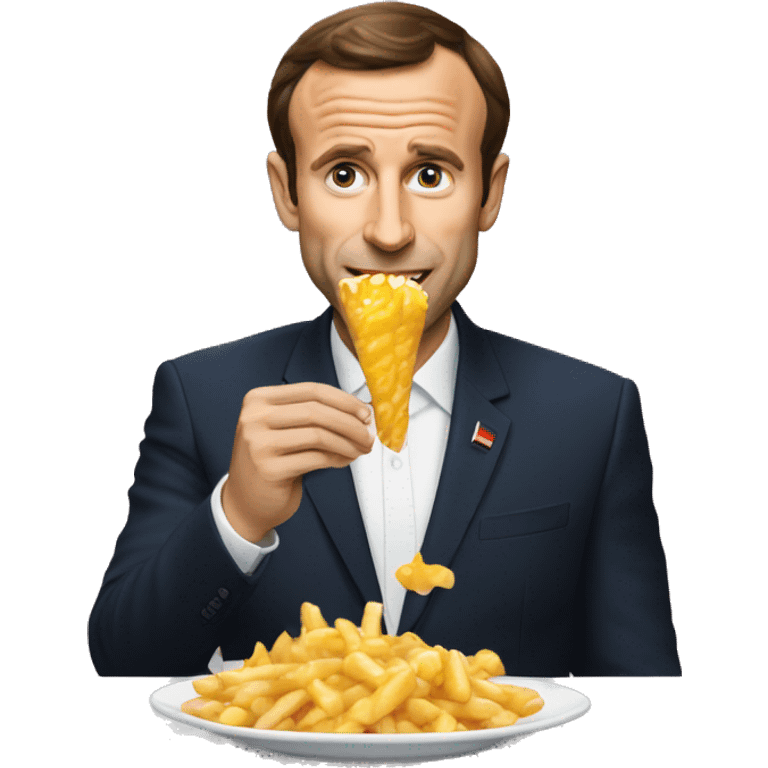 Macron qui mange Poutine emoji