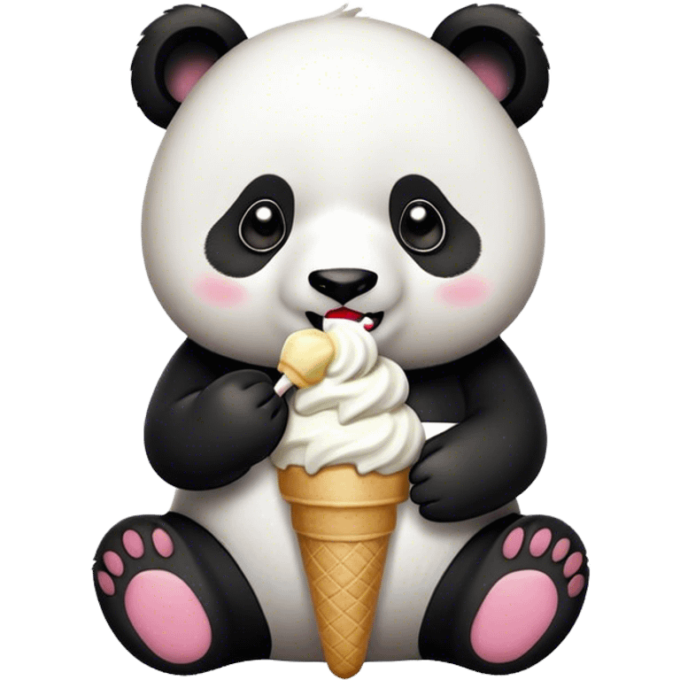 Panda eating ice cream emoji