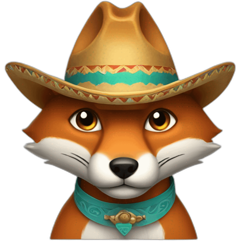 discrod fox emoji with a sombrero and big moustache emoji