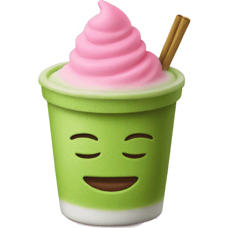 matcha with pink foam emoji