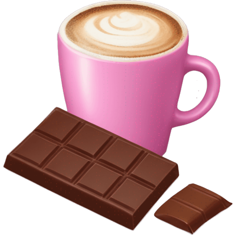 Cappuccino and sugar-free chocolate bar in pink emoji