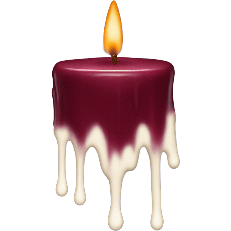 A melting maroon candle  emoji