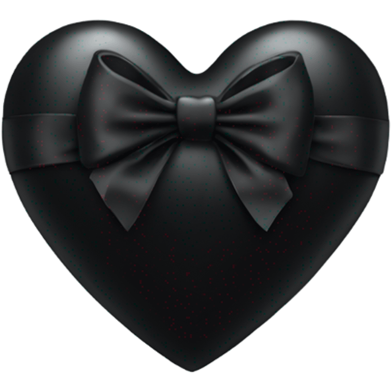 Black heart with black bow emoji