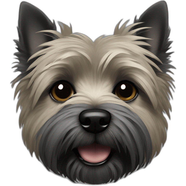 Cairn terrier face dark grey  emoji