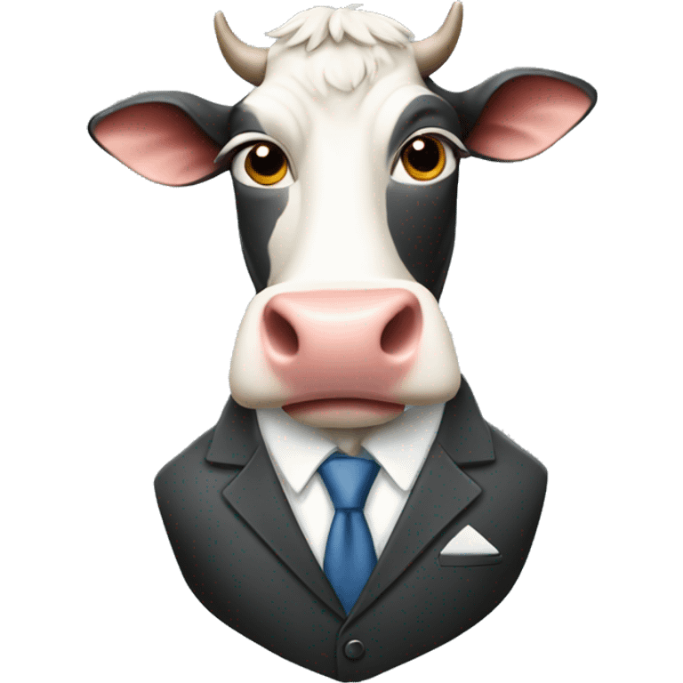 Cow wearing a business suit emoji