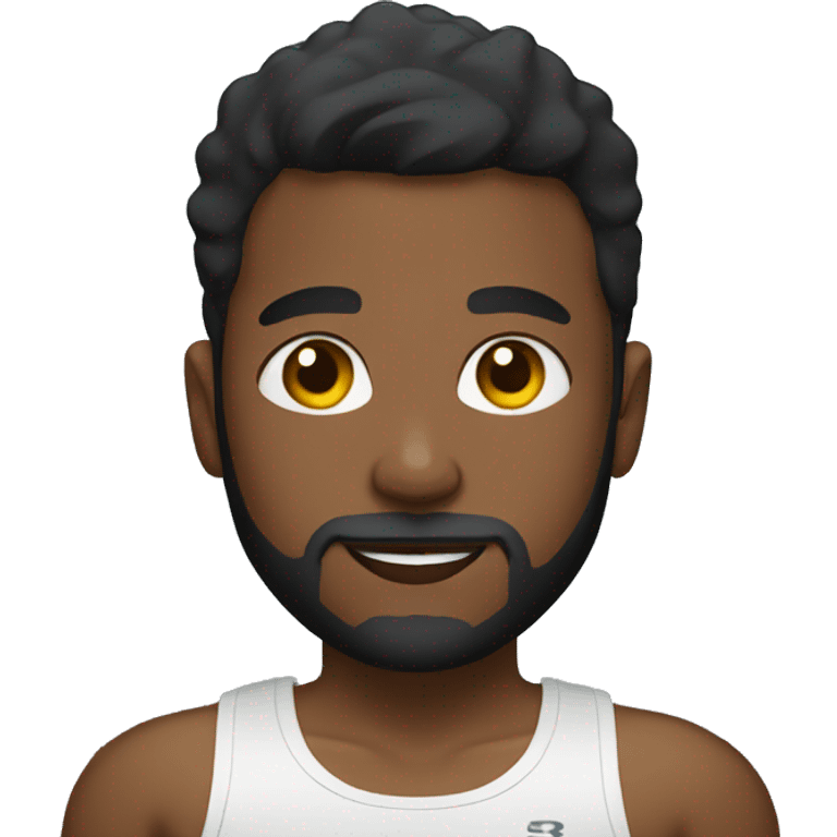  black boy at the gym with a beard and short hair emoji