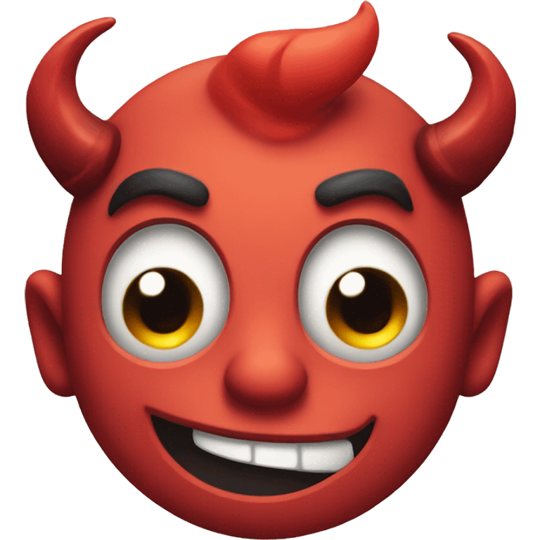 Blushing drunk emoji with devil horns emoji