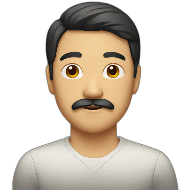 Asian man with mustache emoji