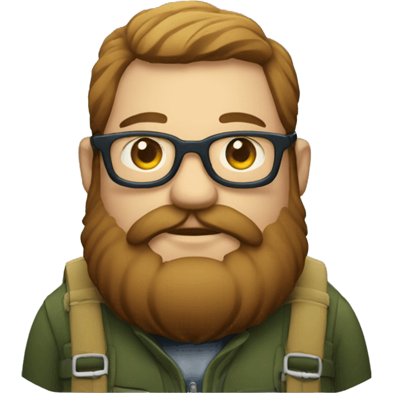 Fat Bearded Fisherman with glasses emoji