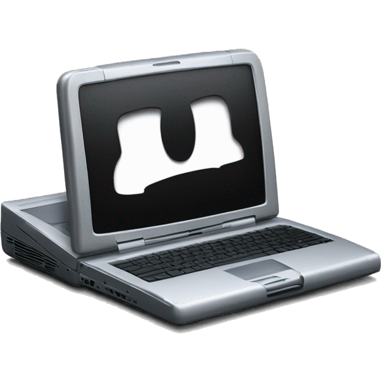 Apple PowerBook G3 black open laptop computer emoji