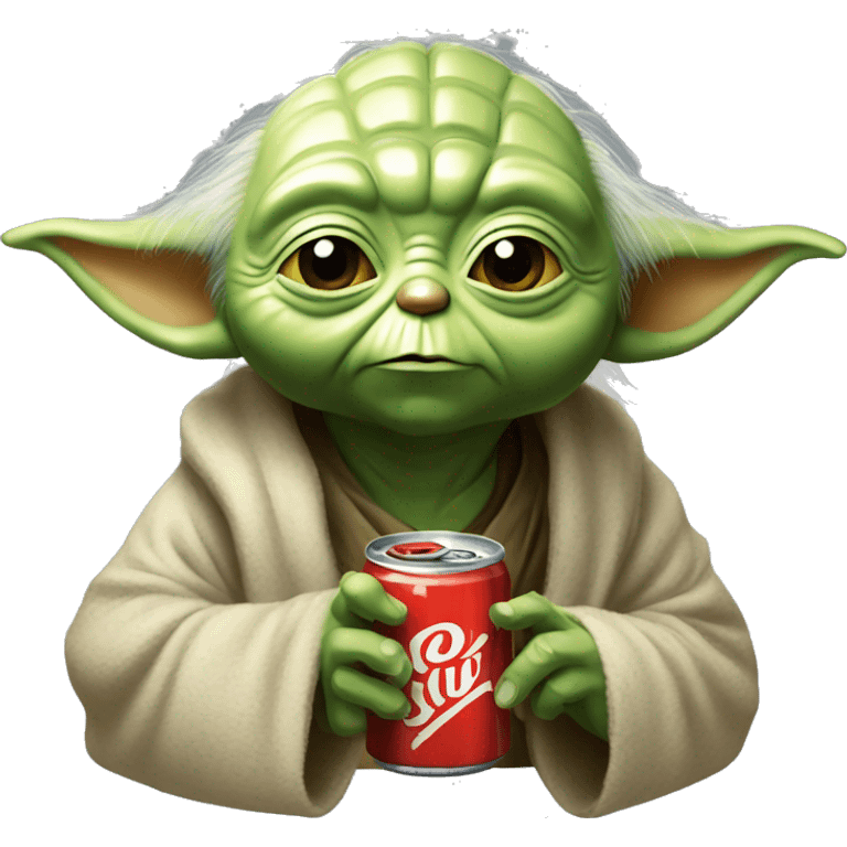 Yoda buvant une canette de coca  emoji