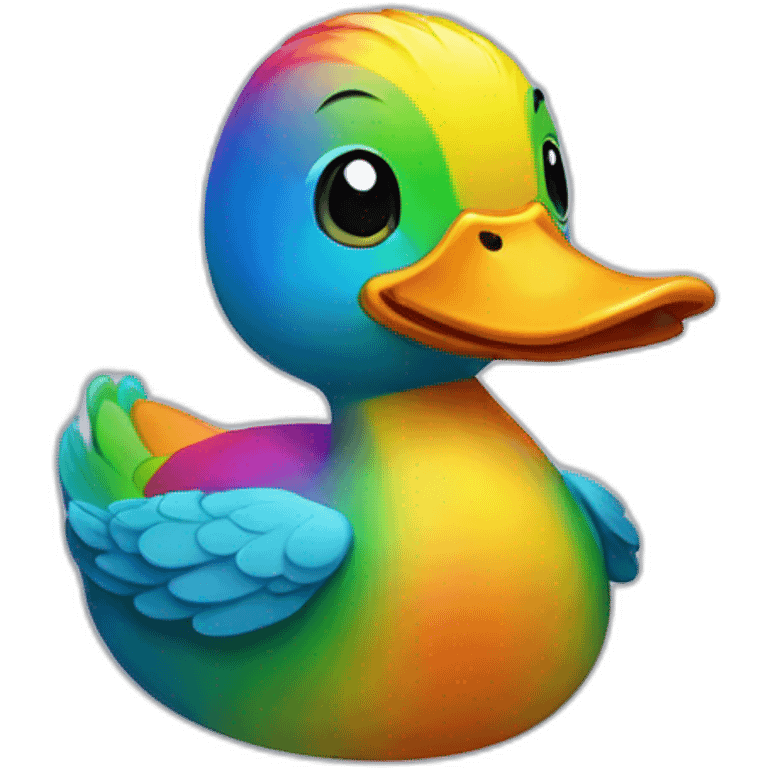 Rainbow duck emoji